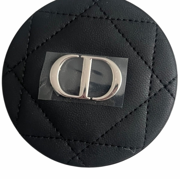 Dior Black Quilted CD Compact Case Gold Logo Round Cosmetic Case – OS - Picture 5 of 8